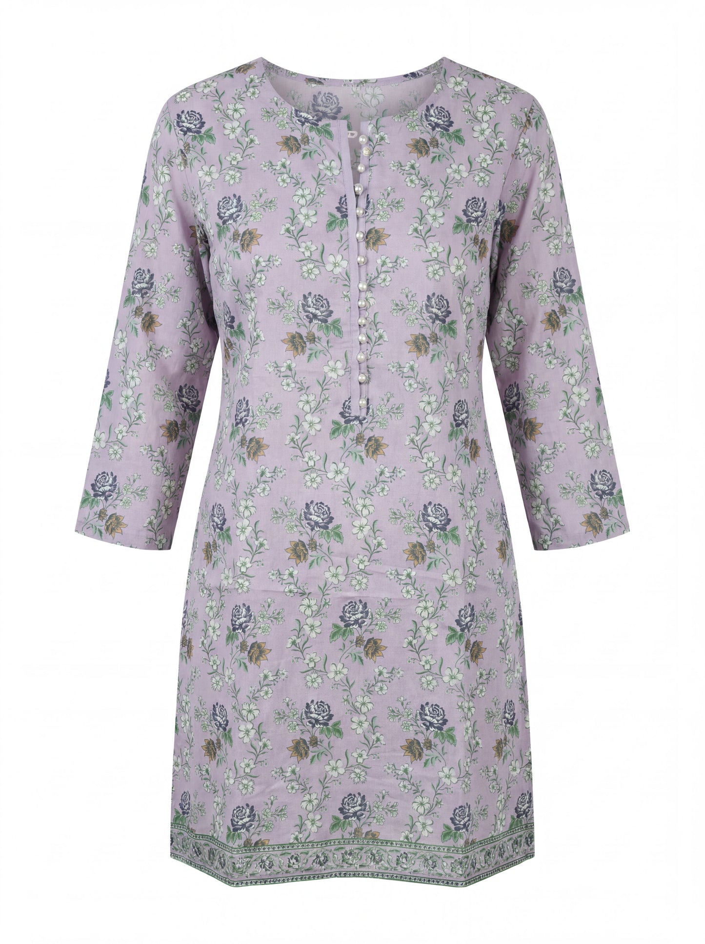 Nuovo Essentials 3-Piece Printed Lawn Suit – Lilac & Botanical Green