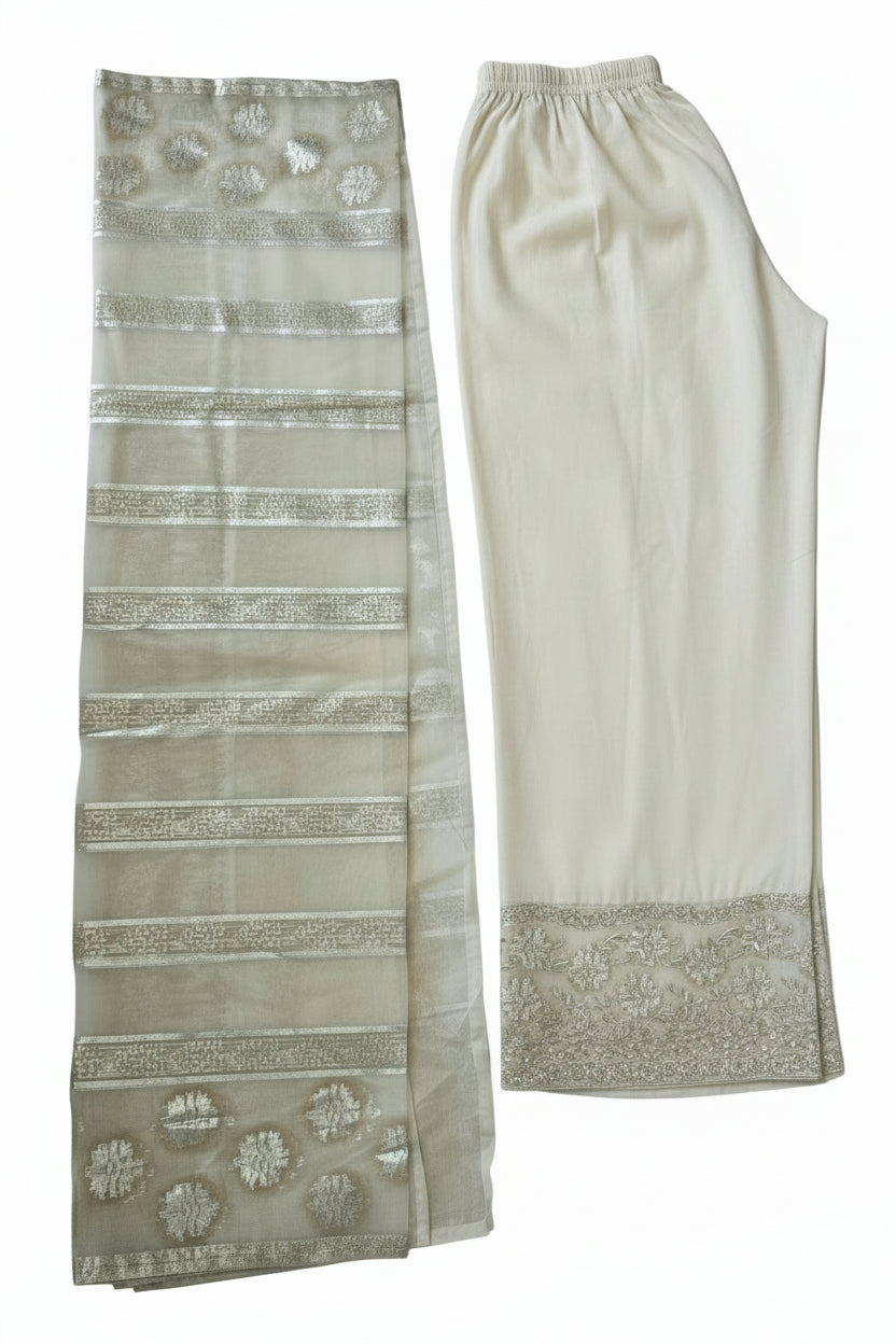 Limelight Festive 3-Piece Embroidered Suit – Ivory/Off-White