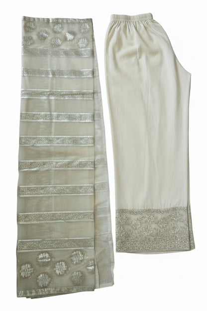 Limelight Festive 3-Piece Embroidered Suit – Ivory/Off-White