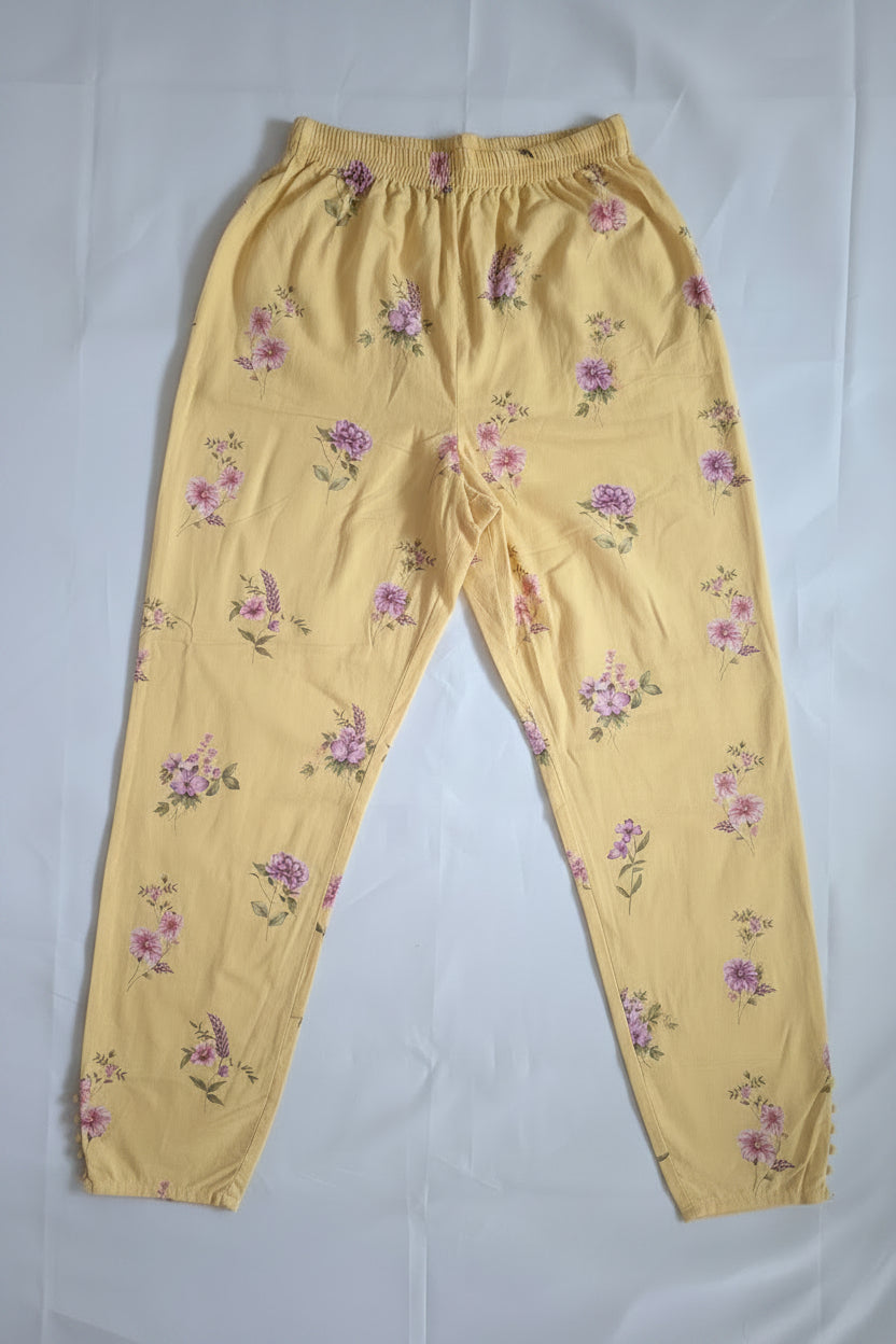 Maria B Sunshine Yellow Multi-Fabric 3-Piece Floral Printed Lawn Suit | Cutwork Embroidery Neckline | Pakistani Summer & Eid Wear