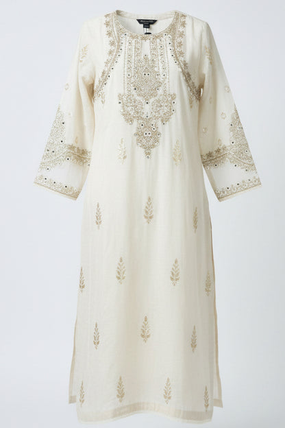 Limelight Festive 3-Piece Embroidered Suit – Ivory/Off-White