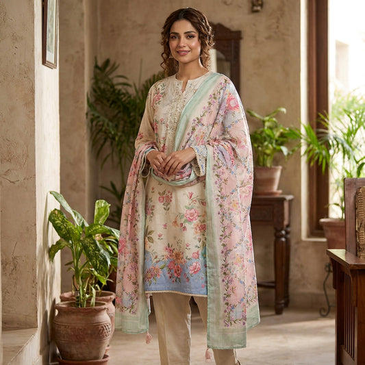 Khaadi Floral Print 3-Piece Lawn Suit | Brand New with Tags| Brand: Khaadi