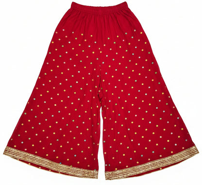 Bin Younas Deep Red Multi-Fabric 3-Piece Embroidered Suit | Phulkari Sleeve Work | Pakistani Wedding & Mehndi Wear