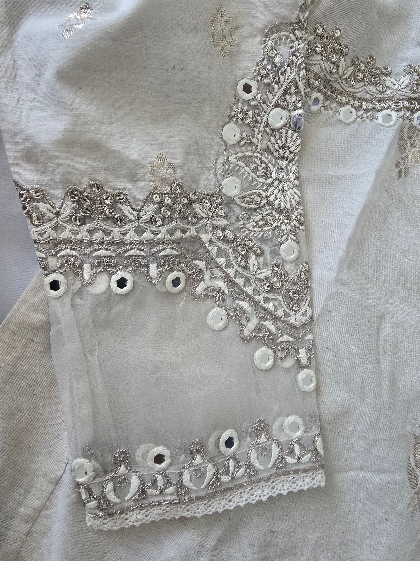 Limelight Festive 3-Piece Embroidered Suit – Ivory/Off-White