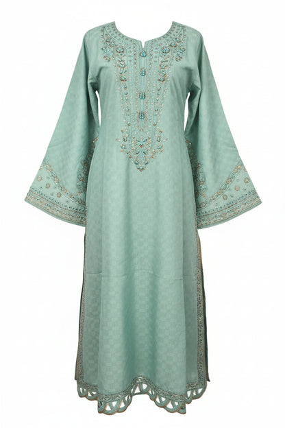 Mint Embroidered 3-Piece Luxury Suit