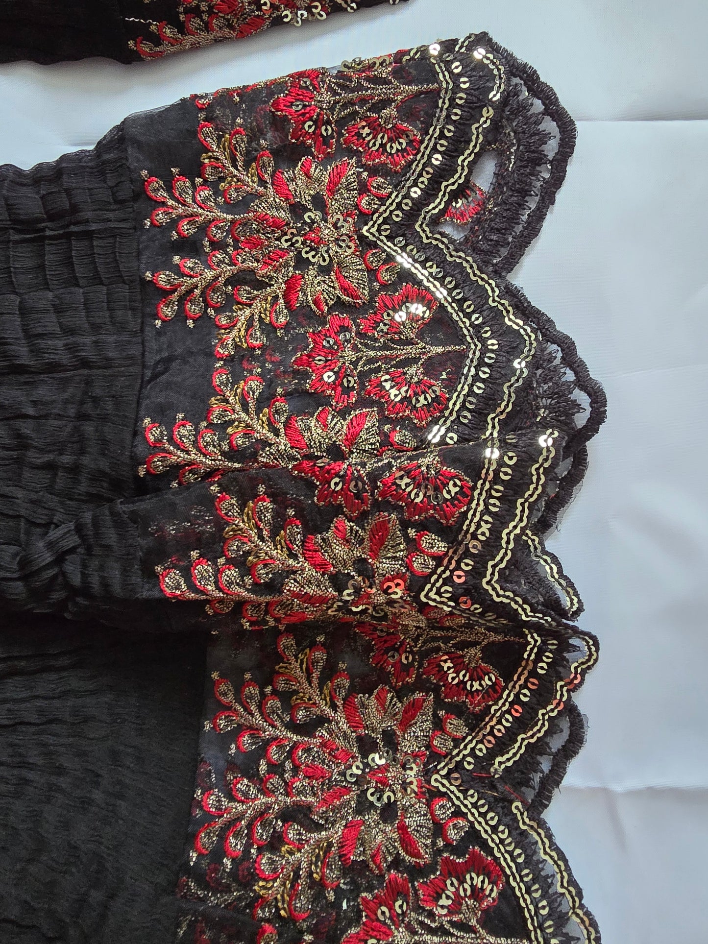 Bin Younas Black Heavy Embroidered 3-Piece Chiffon Suit | Zardozi Sequin Work | Pakistani Wedding & Eid Formal Wear