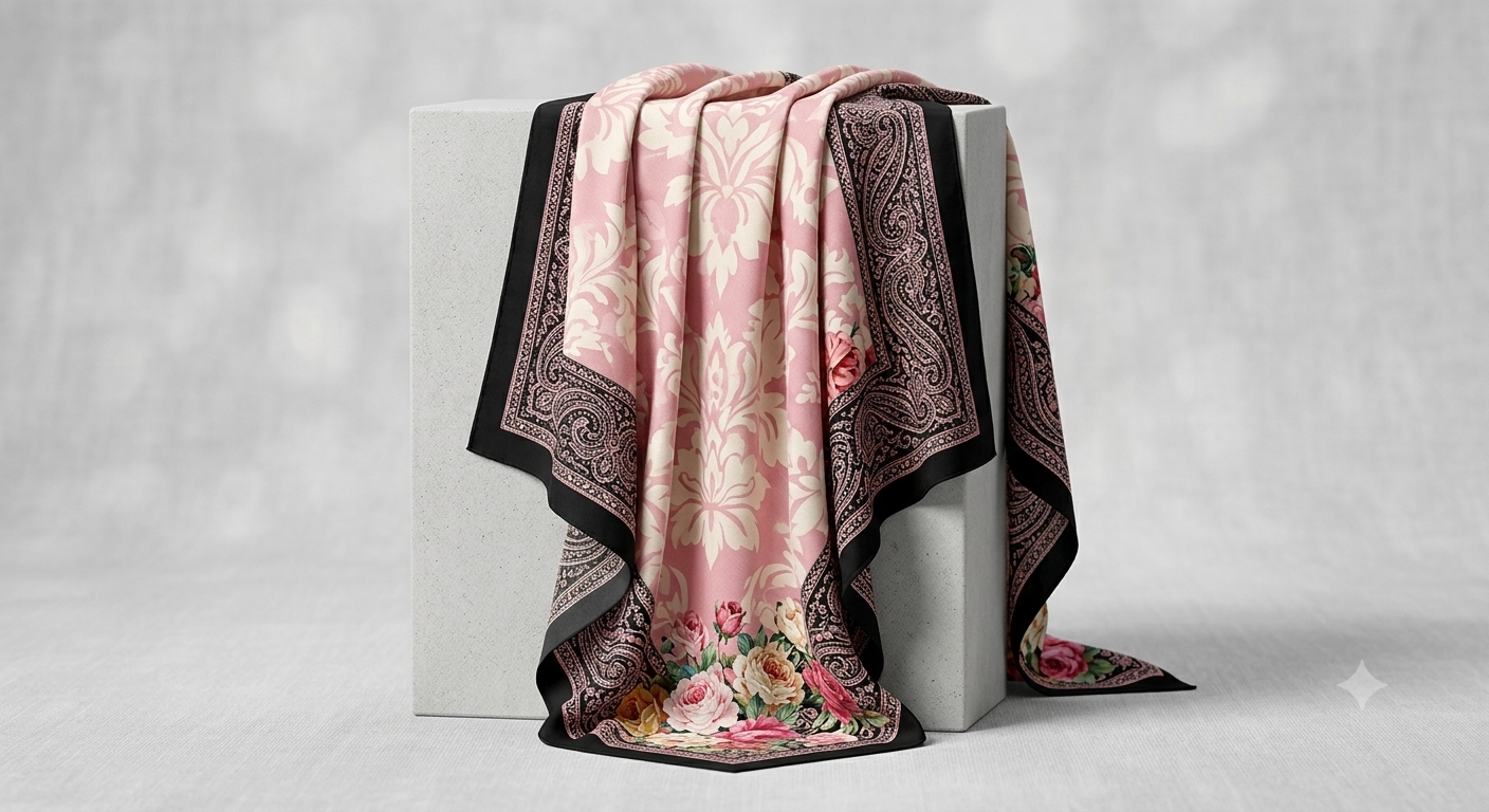 Ivory Embroidered Cotton Suit | Floral Vine Embroidery with Net Hem & Peach Floral Dupatta