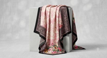 Ivory Embroidered Cotton Suit | Floral Vine Embroidery with Net Hem & Peach Floral Dupatta