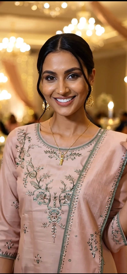 Blush Pink Embroidered Suit